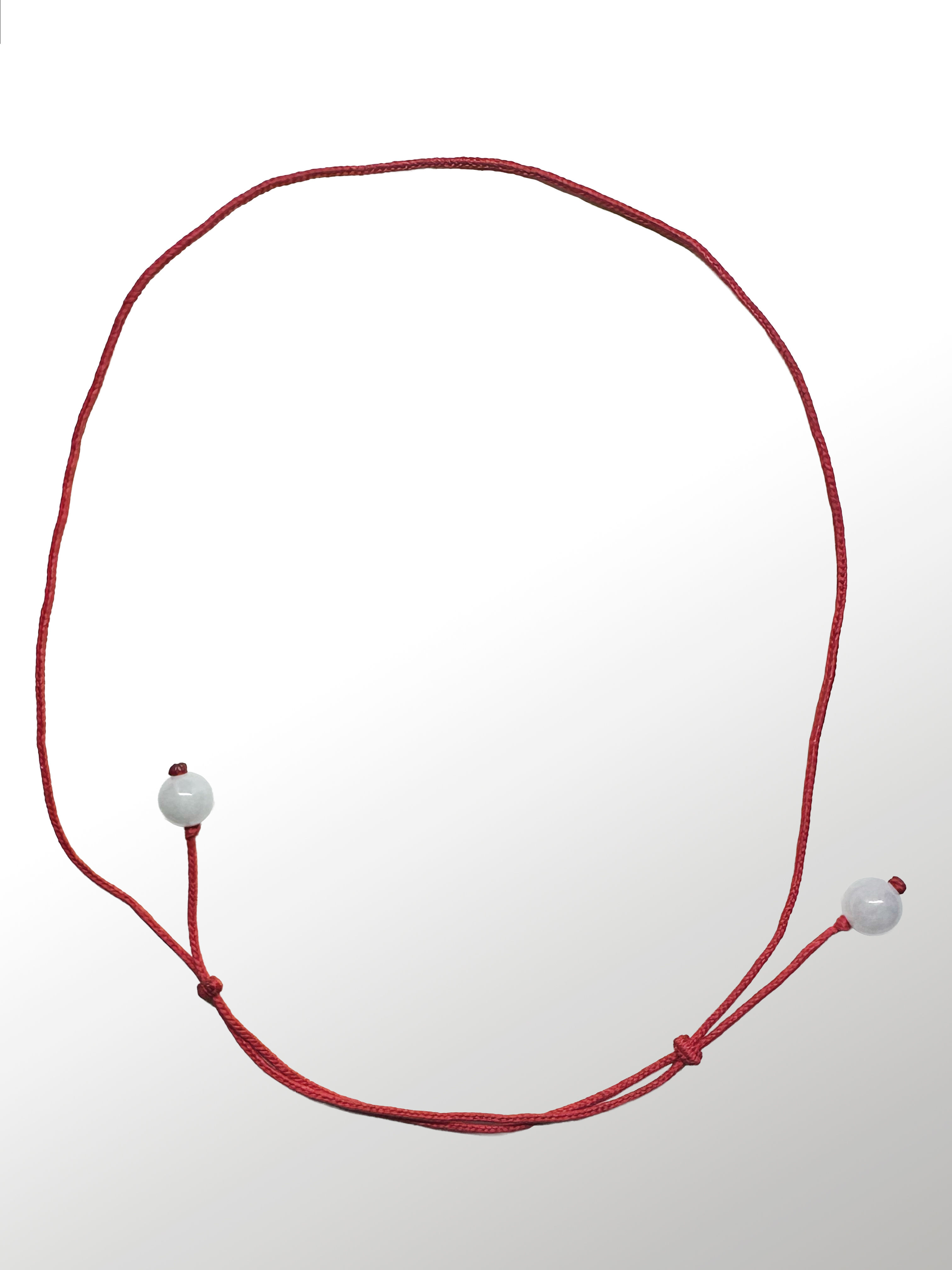 Adjustable Red Cord Beaded Choker Necklace C003