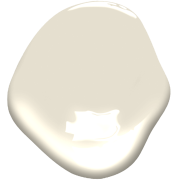A glossy, cream-colored paint splash on a white background, reflecting light, giving a smooth, shiny appearance.
