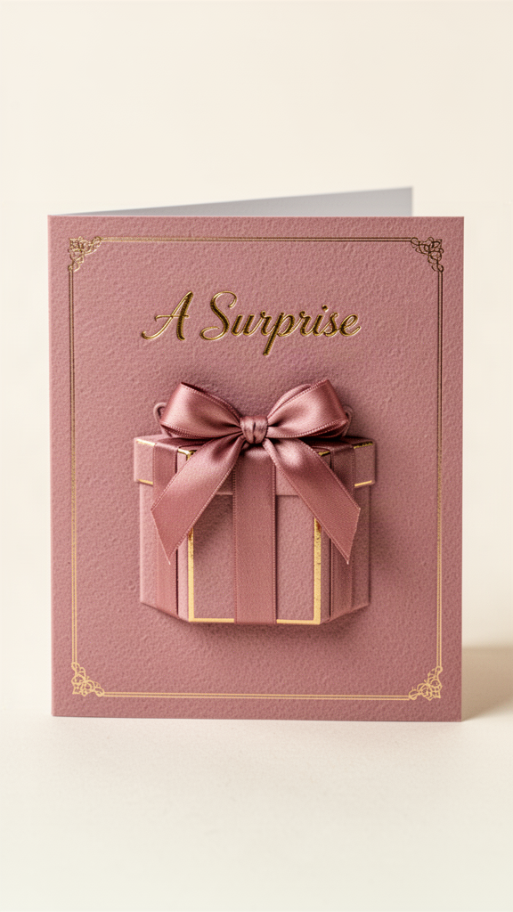 Scratch-off surprise greeting card with gold foil from The Invitation Loft