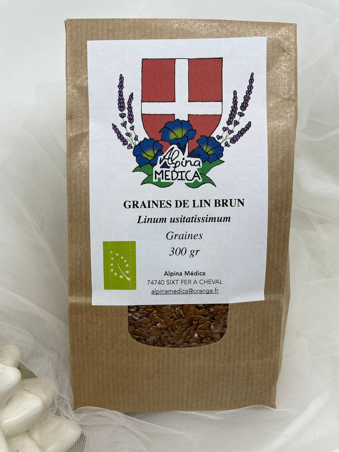 Graines de lin brun bio 300 gr