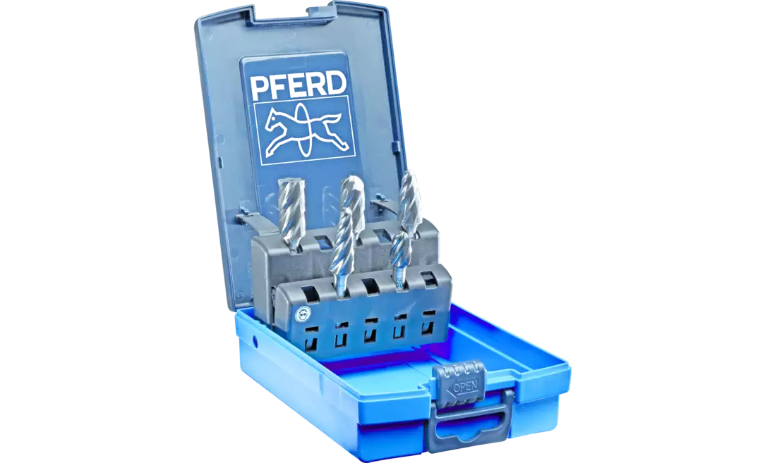 [PFERD] 5 Piece Bur Set - 1/4" Shank - Plastic Case, ALU / NF Cut