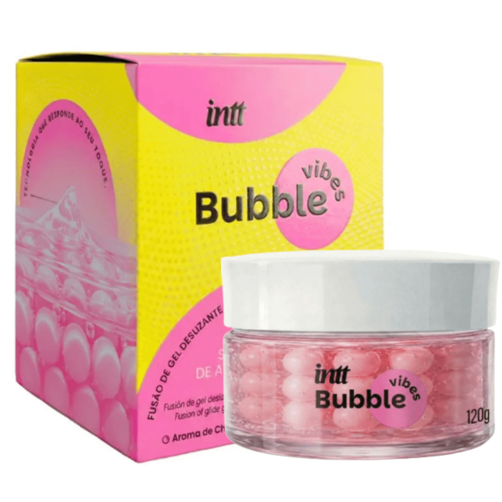bubble vibes 3 em 1 lubrificante e excitante com esferas e jambu 120g intt