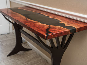 Red Gum Resin River Console + 27" End Table