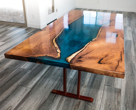 Mesquite Blue Resin River Rectangular Dining Table