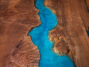 Oceanic Flow Resin Live Edge Maple Burl Dining Table