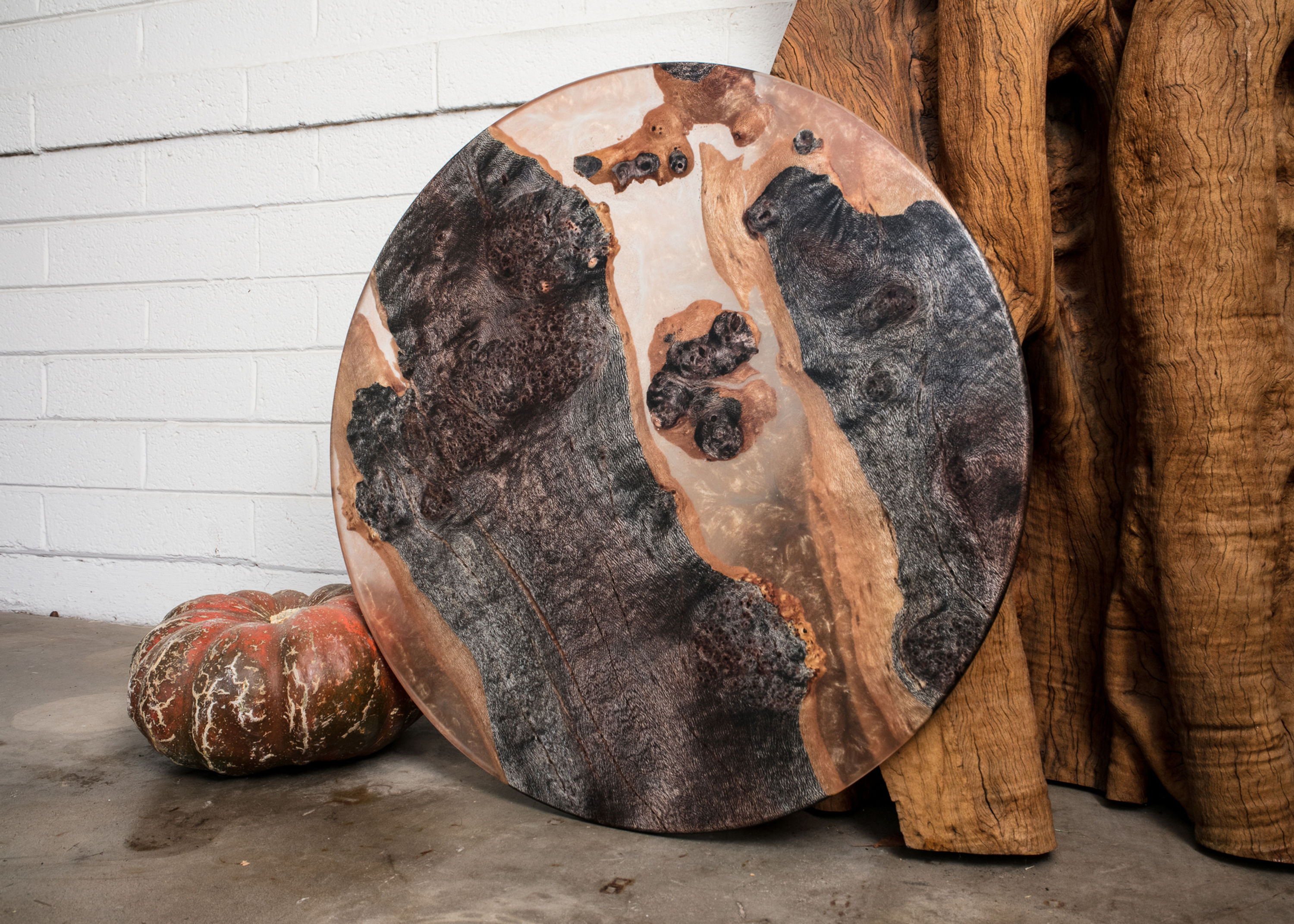 ebonized silk oak clear copper gold shimmer resin food safe serving tray