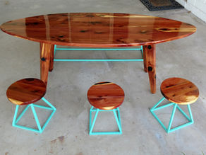 Red Cedar Surfboard Toddler Table