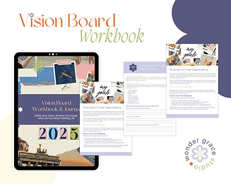 vision board workbook template for sale