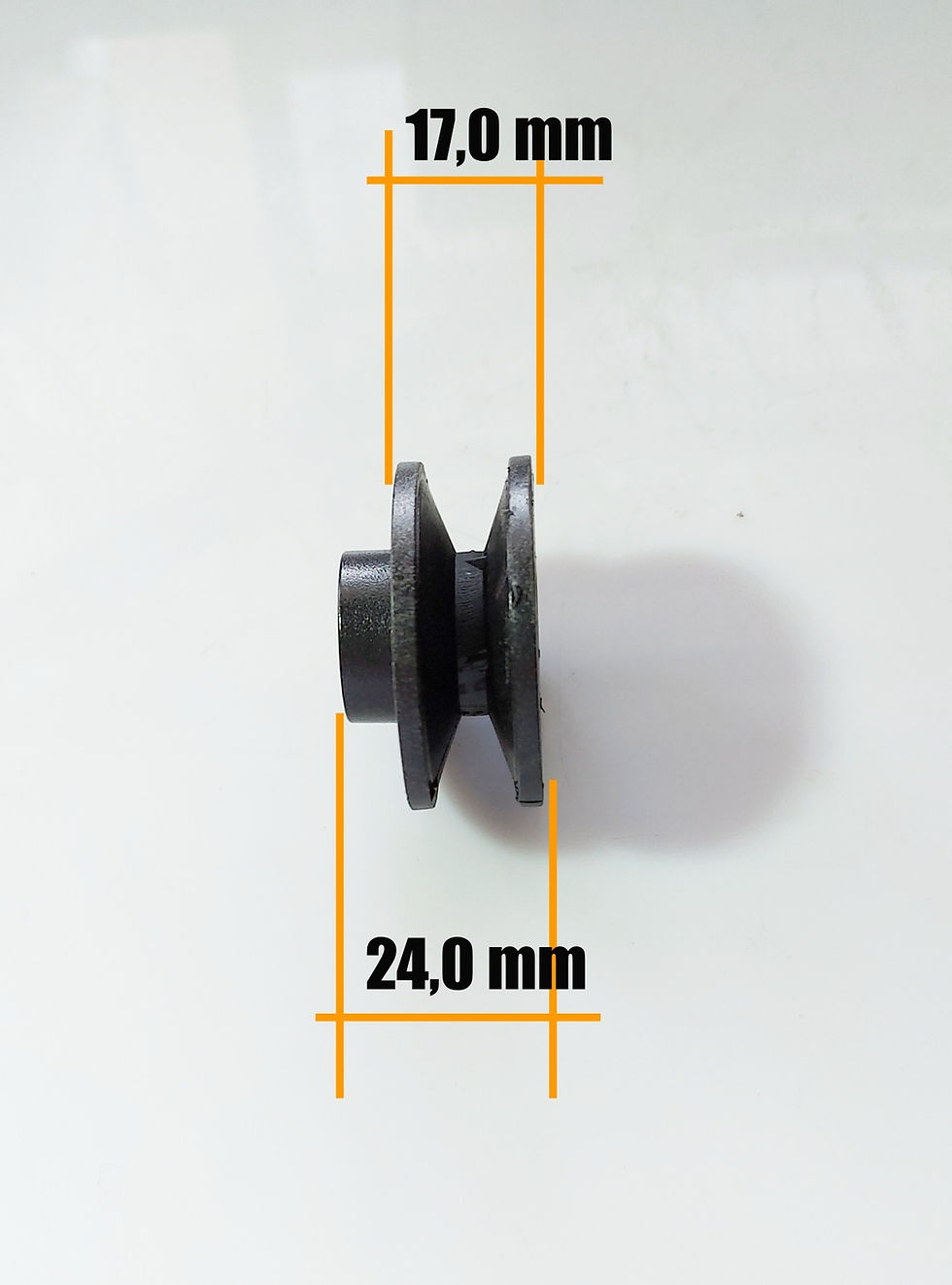 Miniatura: Polia Plástico Furo 12,0 Mm X 45,0 Mm P/ Eixos De 12,0 Mm.