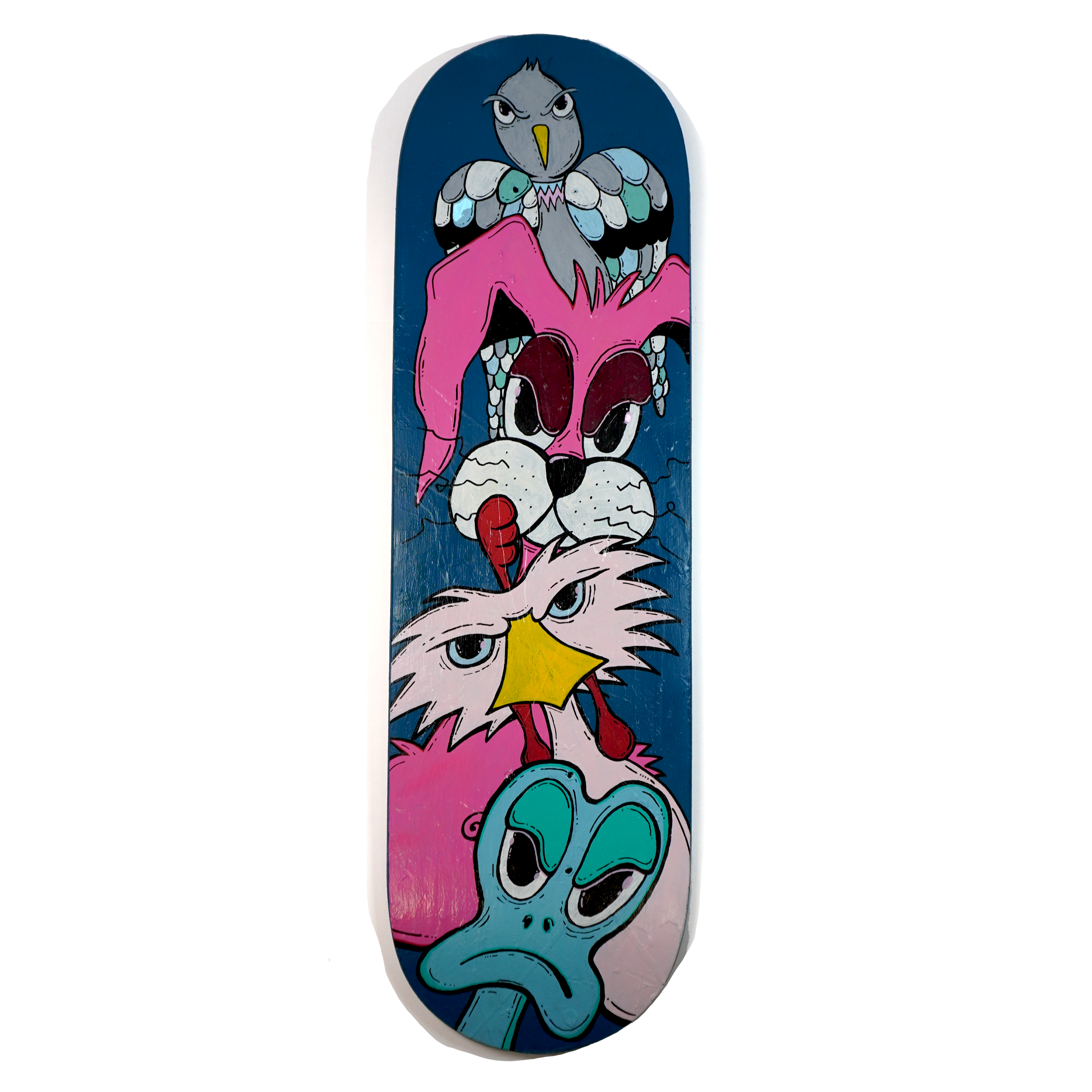 Found Object: Crabby Creatures Totem Skateboard | One-of-a-Kind, Acrylic & Posca