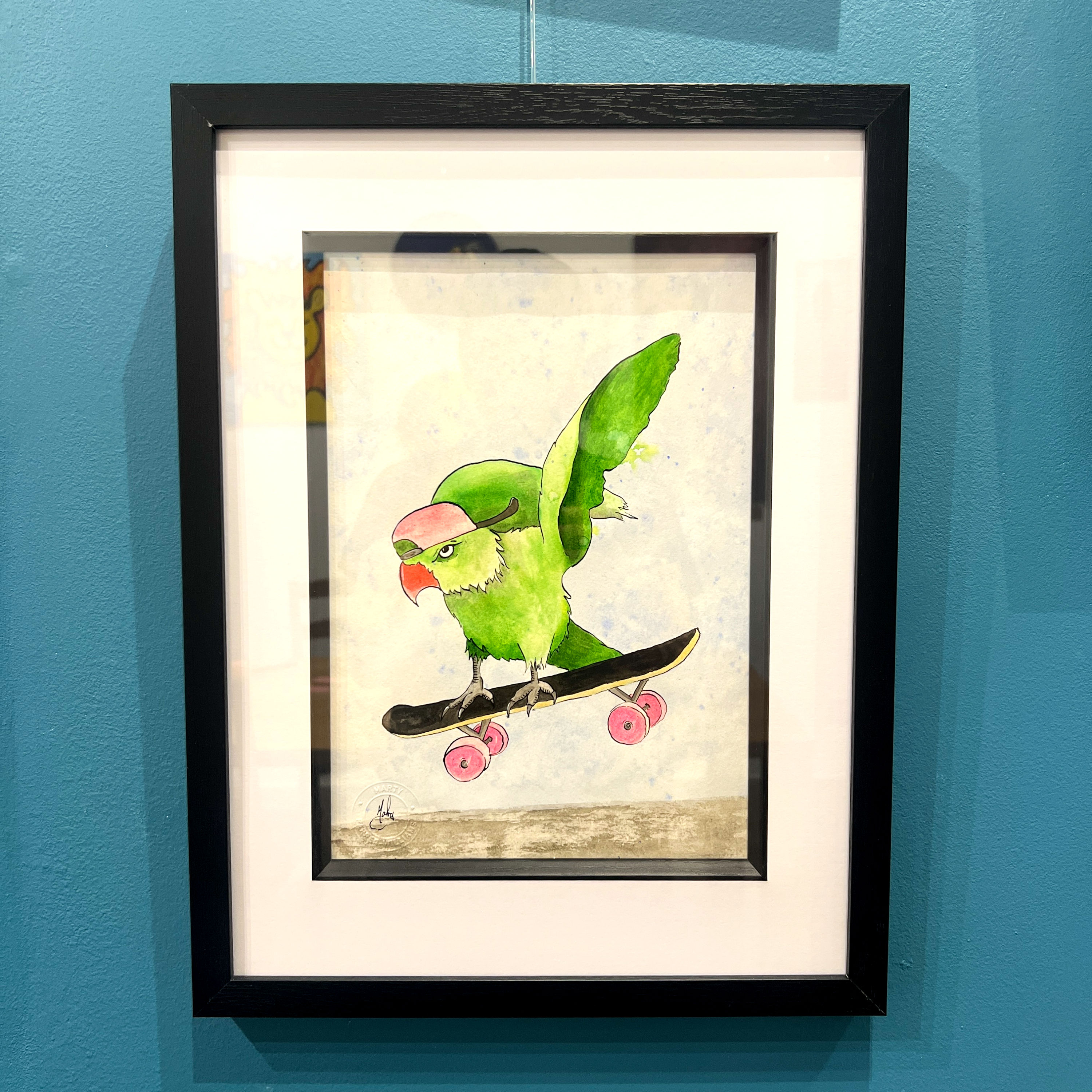 Parker the Petulant Parakeet - Original Ink Painting