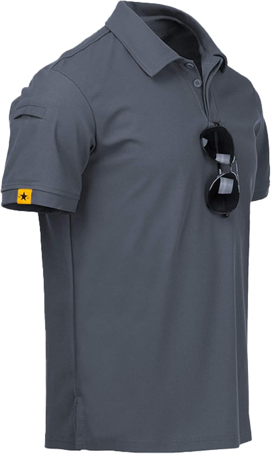 ZITY Mens Polo Shirt Short Sleeve Sports Tactical T-Shirt Athletic Golf Polos Da