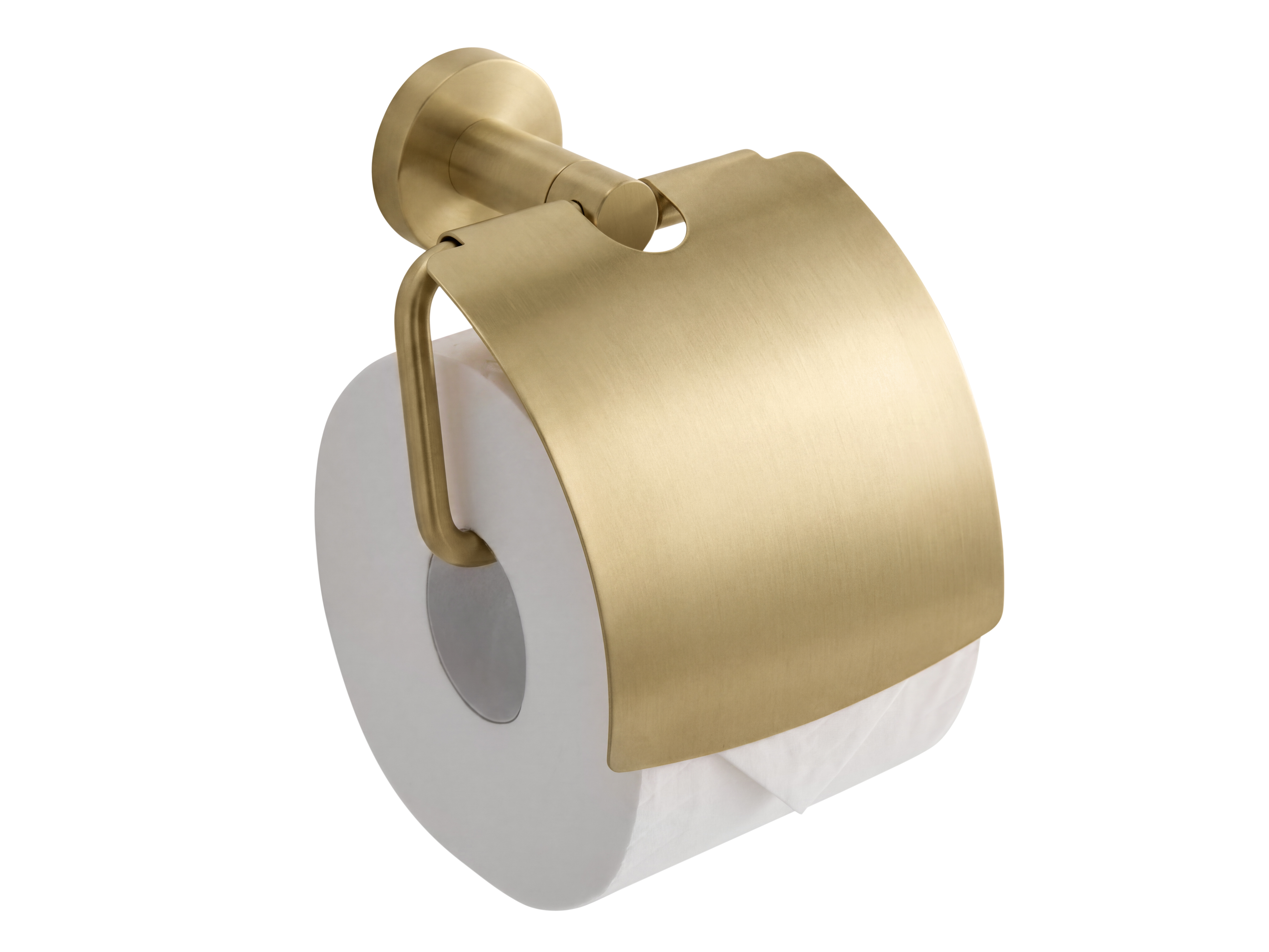 Harrogate Toilet Roll Holder with Cover in Brushed Brass
