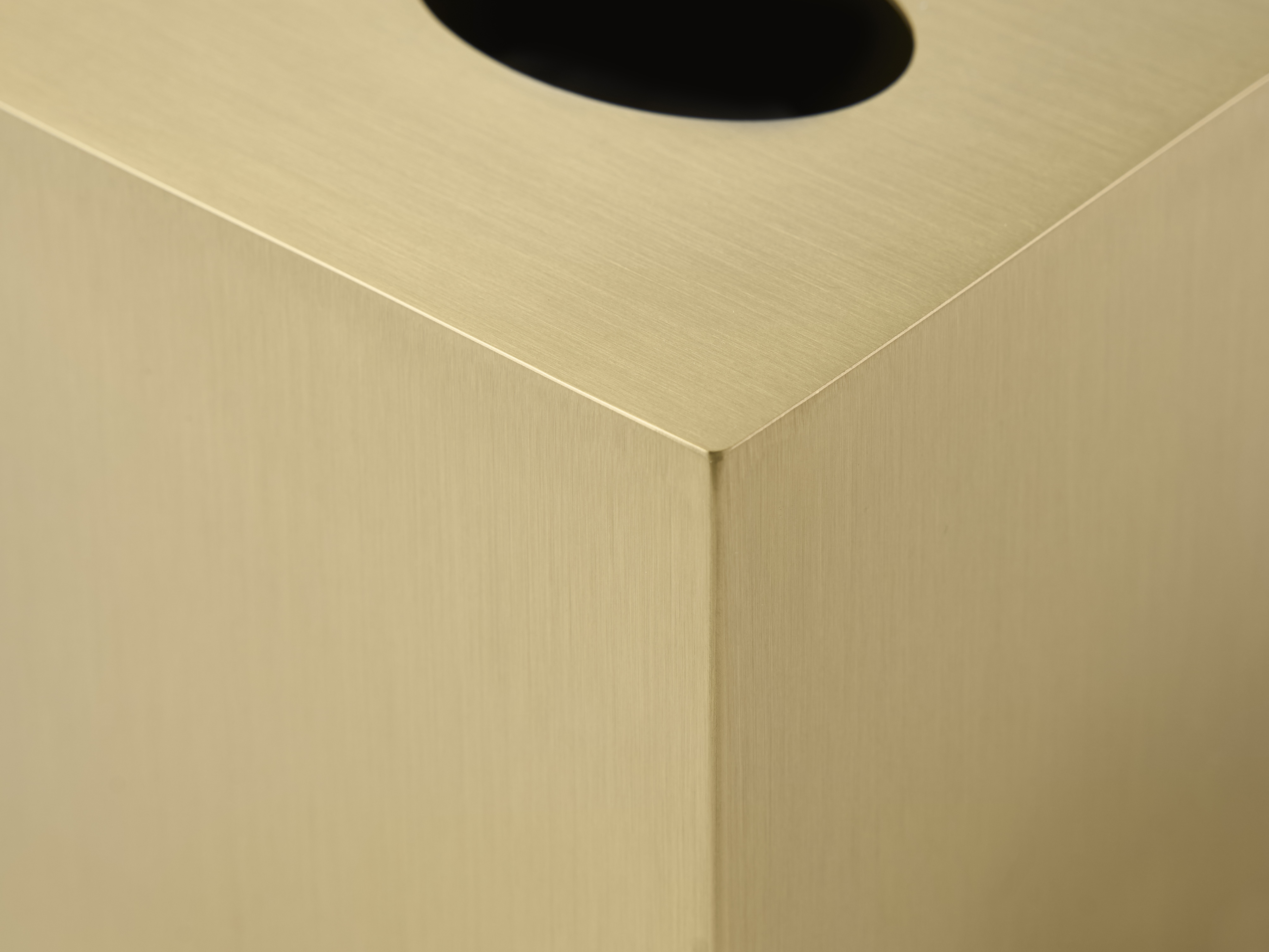 Plymouth Tissue Box in Brushed Brass view 4
