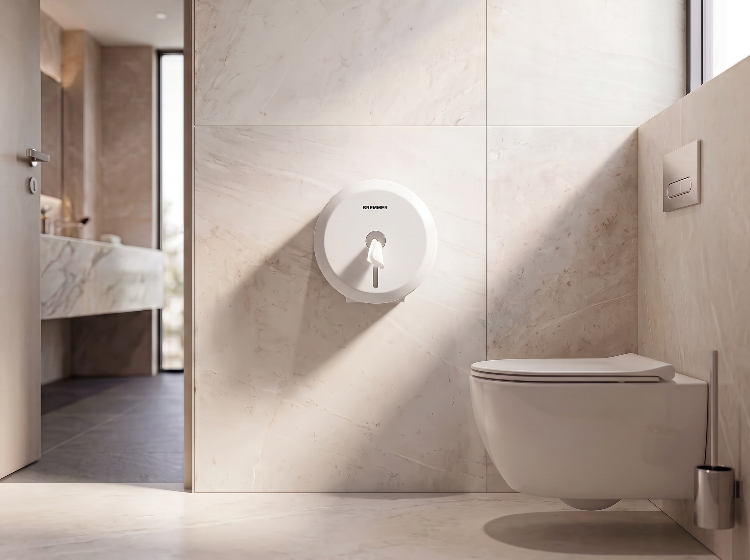 Linea Toilet Roll Dispenser in White view 2