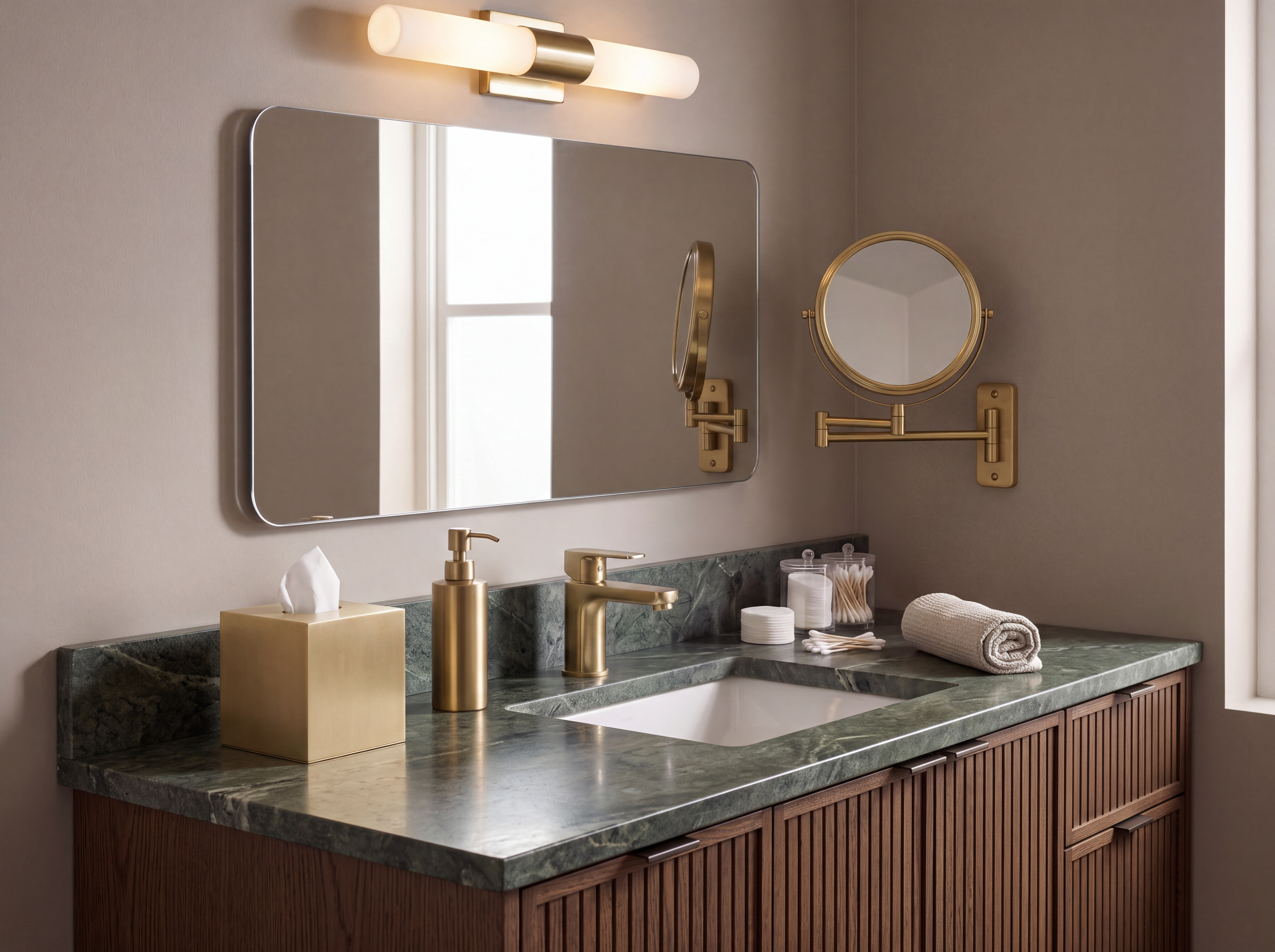 Plymouth Tissue Box in Brushed Brass view 2