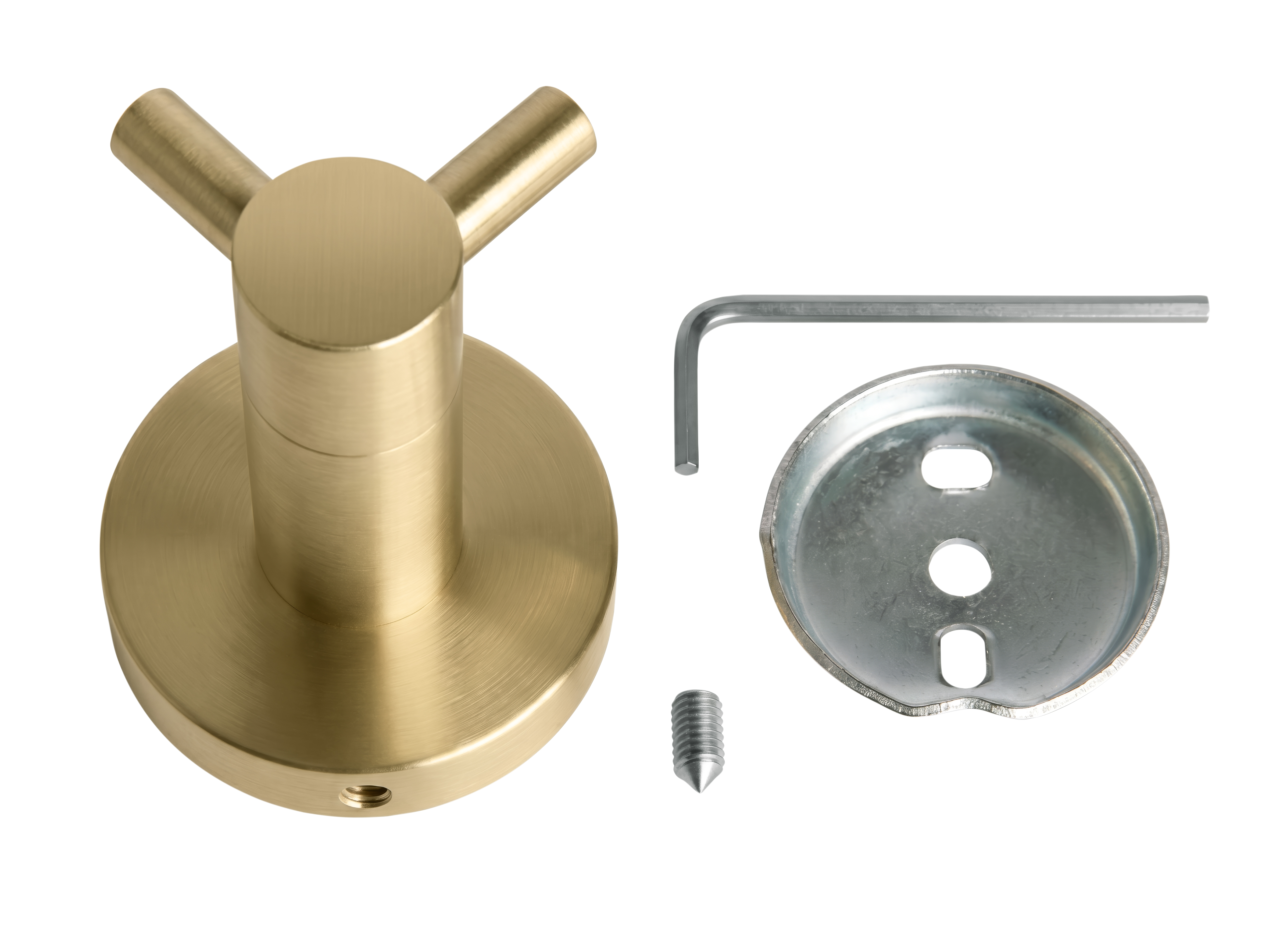 Harrogate Double Hook in Brushed Brass view 7