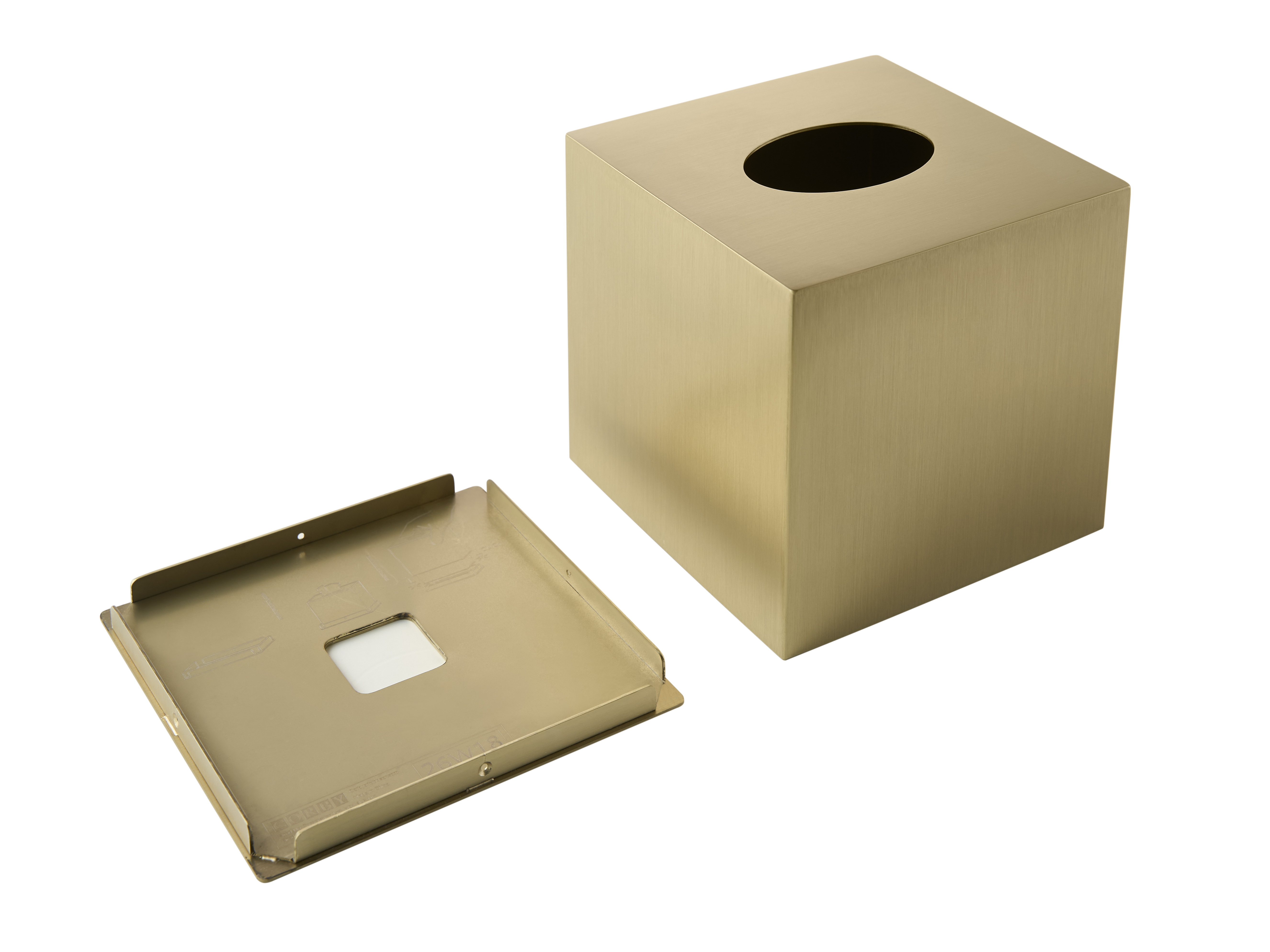 Plymouth Tissue Box in Brushed Brass view 5
