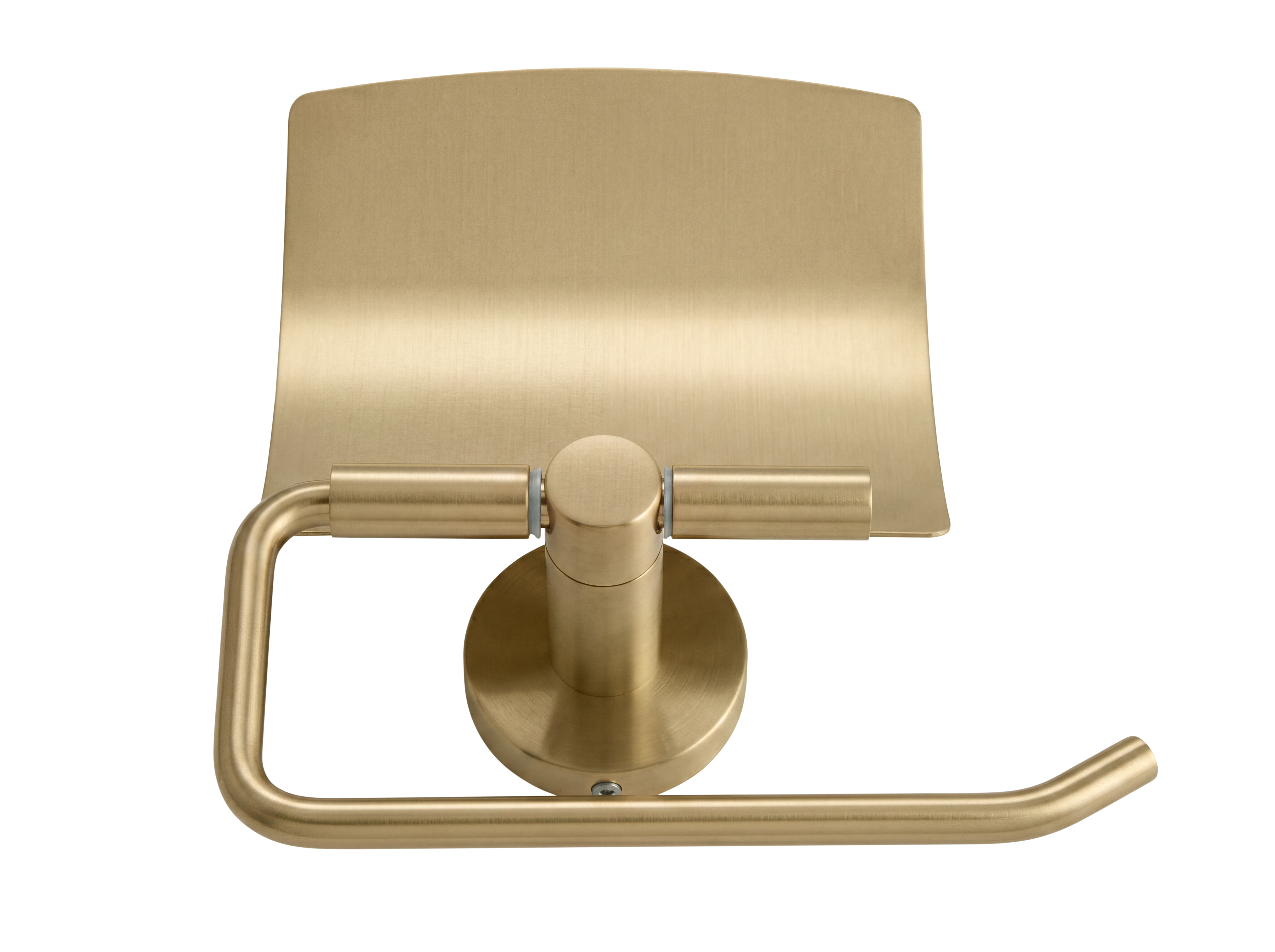 Harrogate Toilet Roll Holder with Cover in Brushed Brass view 8