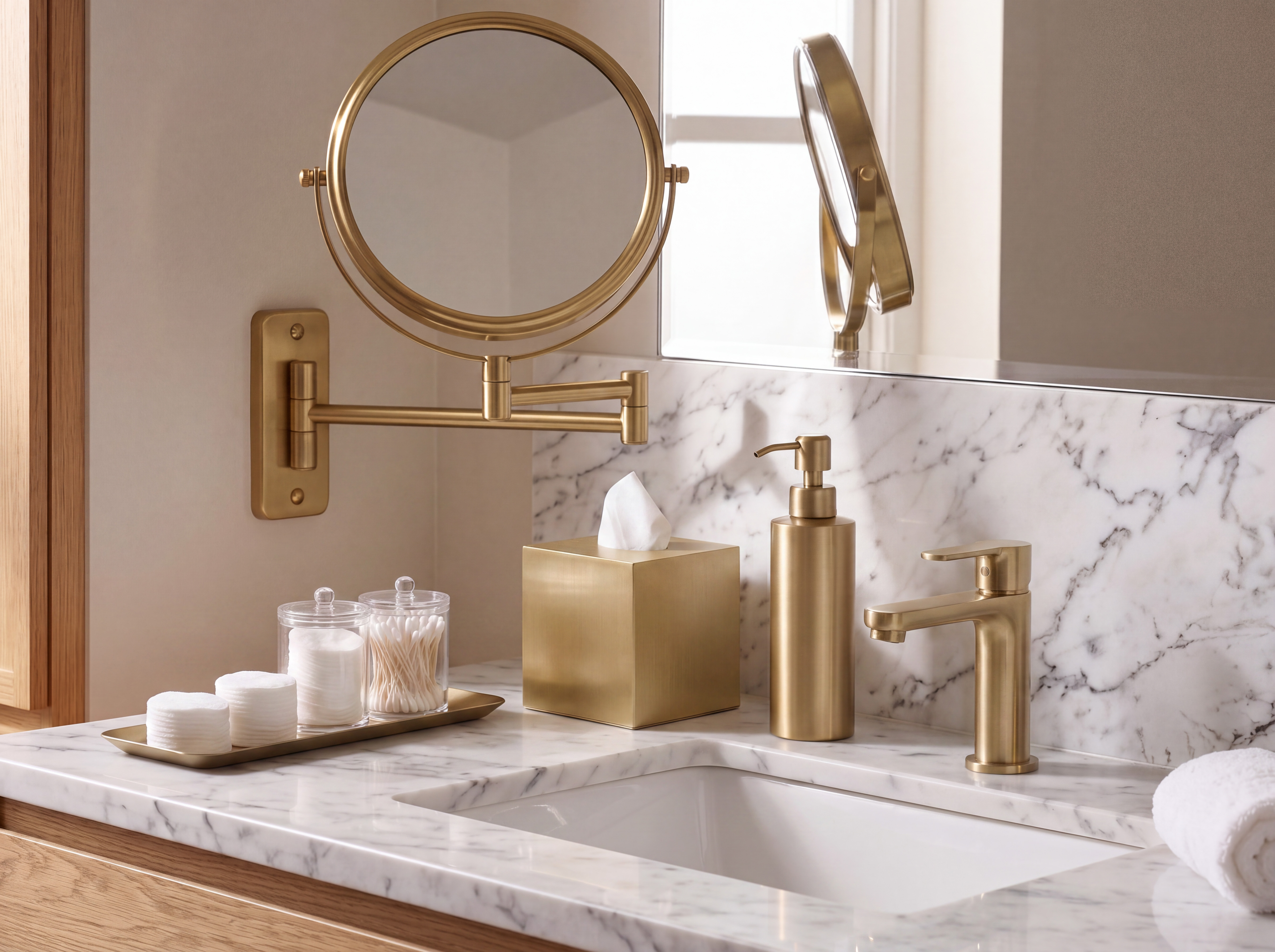 Plymouth Tissue Box in Brushed Brass view 6