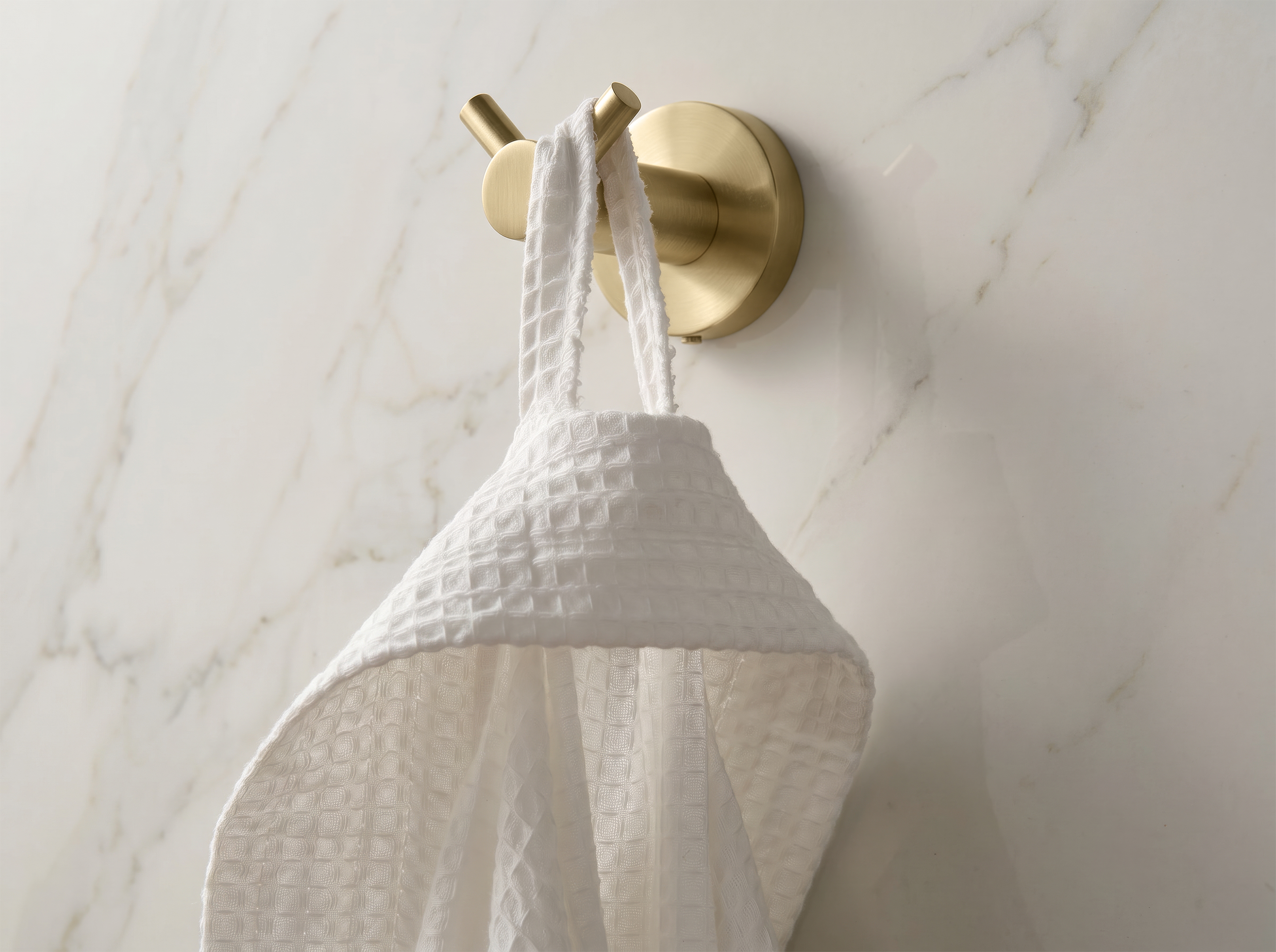 Harrogate Double Hook in Brushed Brass view 2