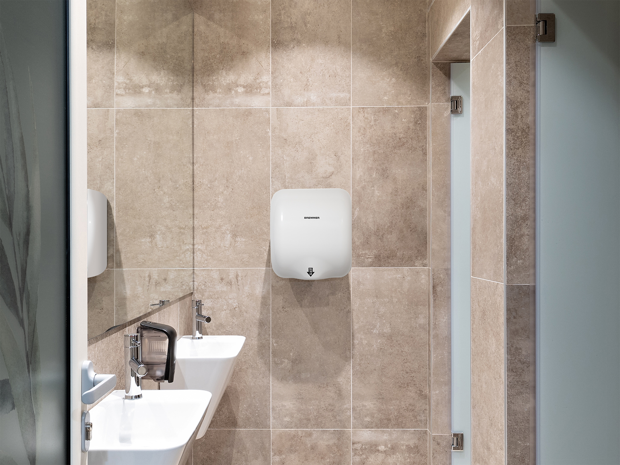 Generic Turbo Hand Dryer in White view 2