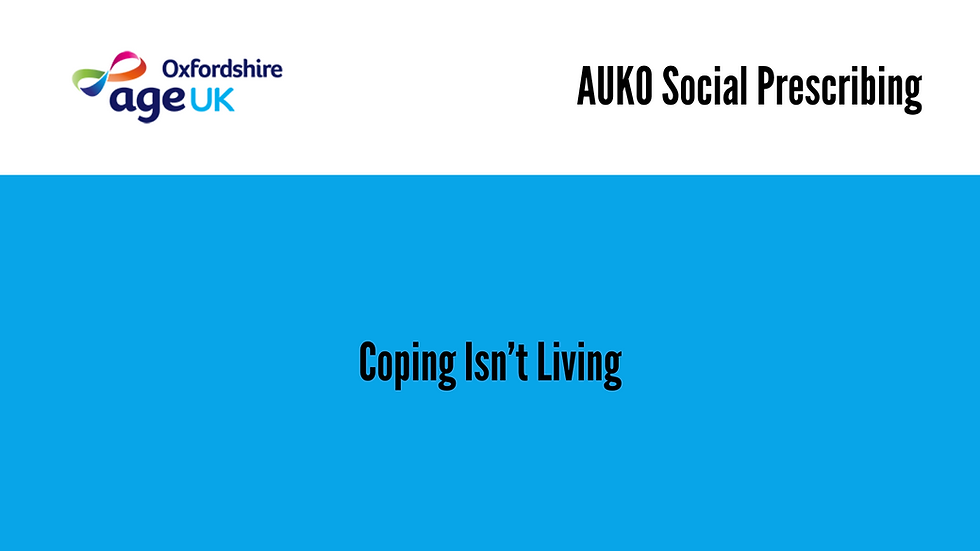 Coping Isn’t Living