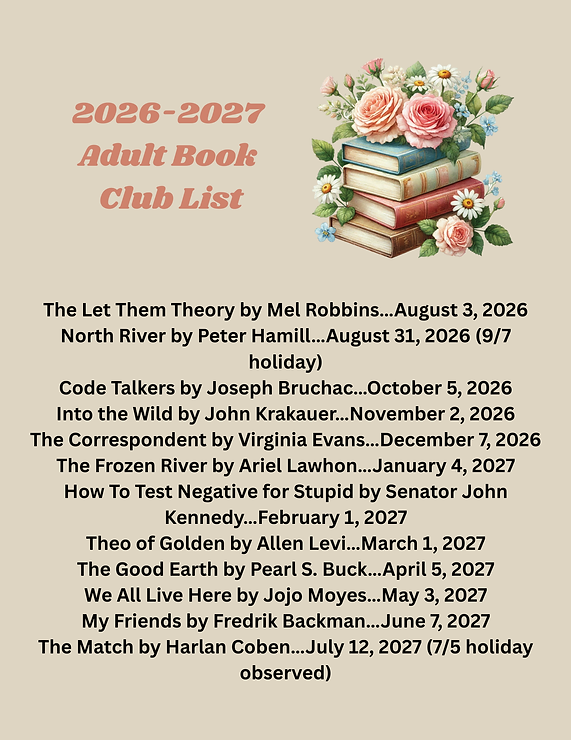 The Let Them Theory by Mel Robbins…August 3, 2026 North River by Peter Hamill…August 31, 2