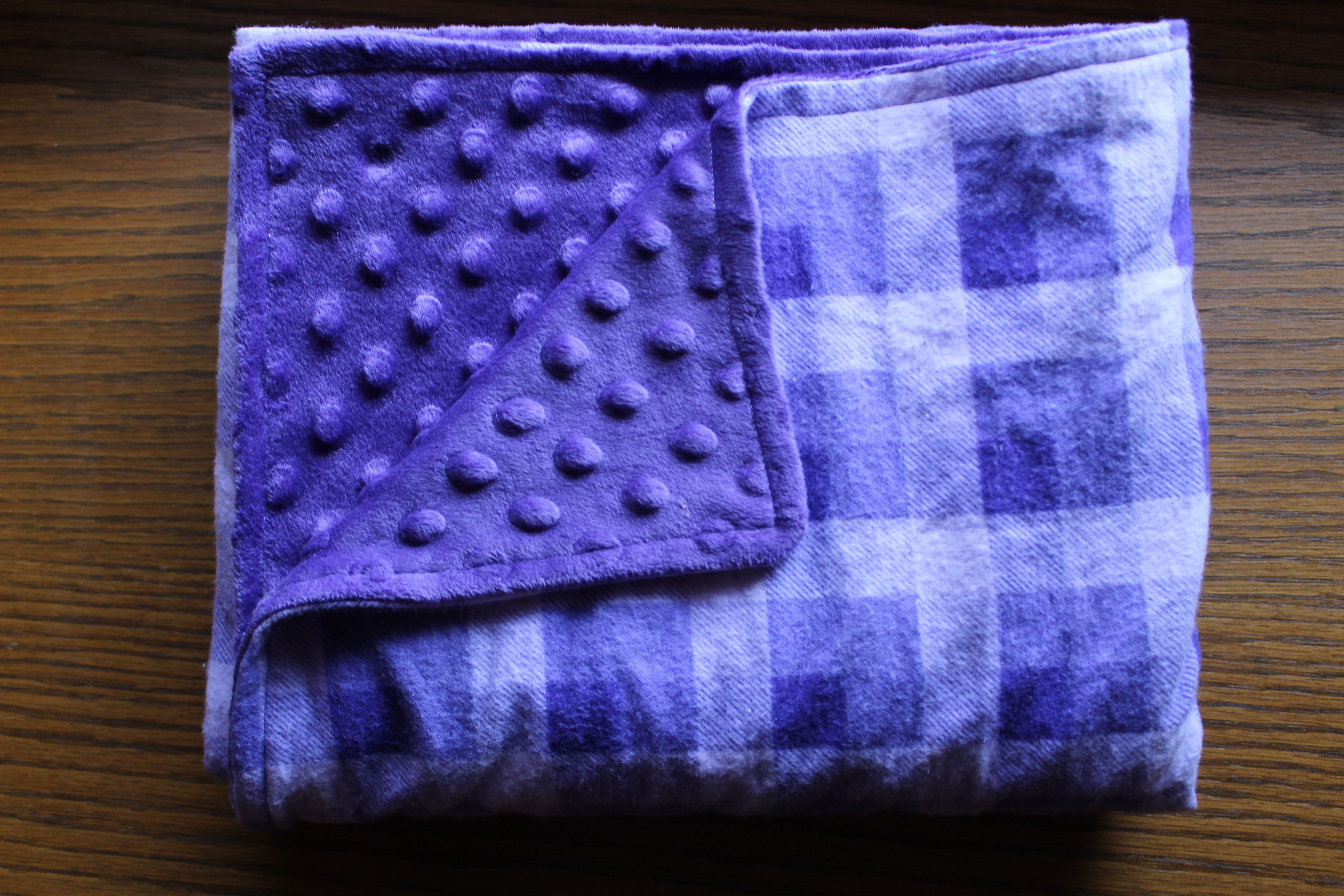 Perfectly Purple print with Purple Minky