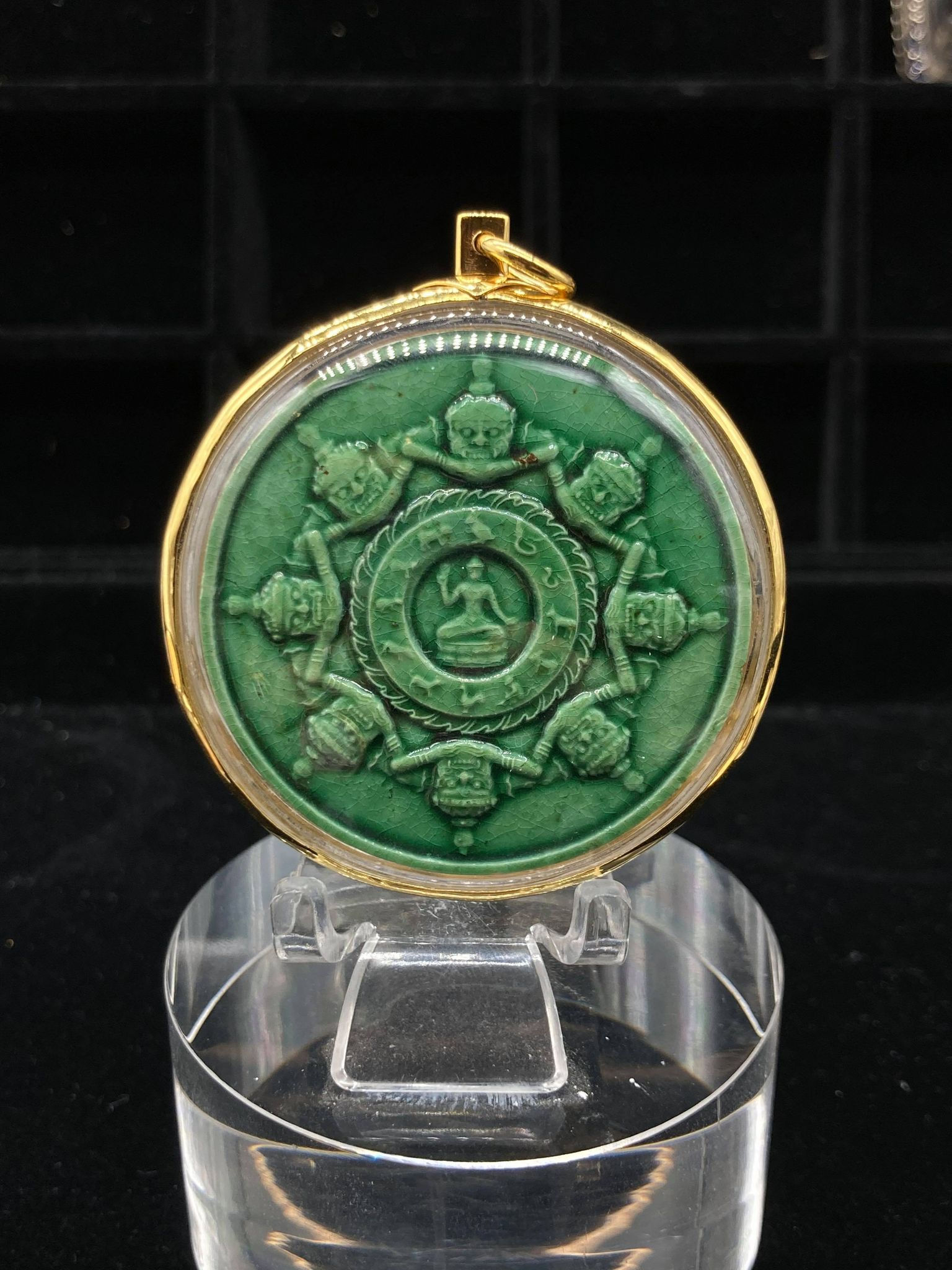 屈馬哈他 阿贊冠噴 2545年 澤度金 姐地麗 綠瓷 4.5. CM 已包帕懷金殼