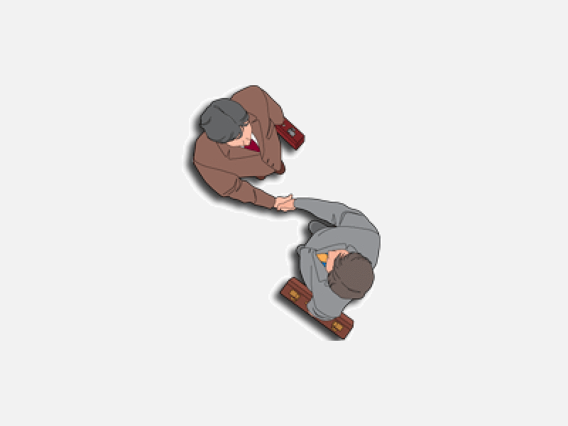 握手する男性