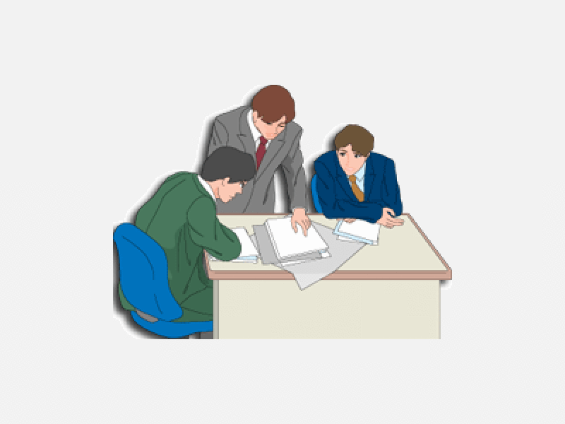 3人の男性打ち合わせ
