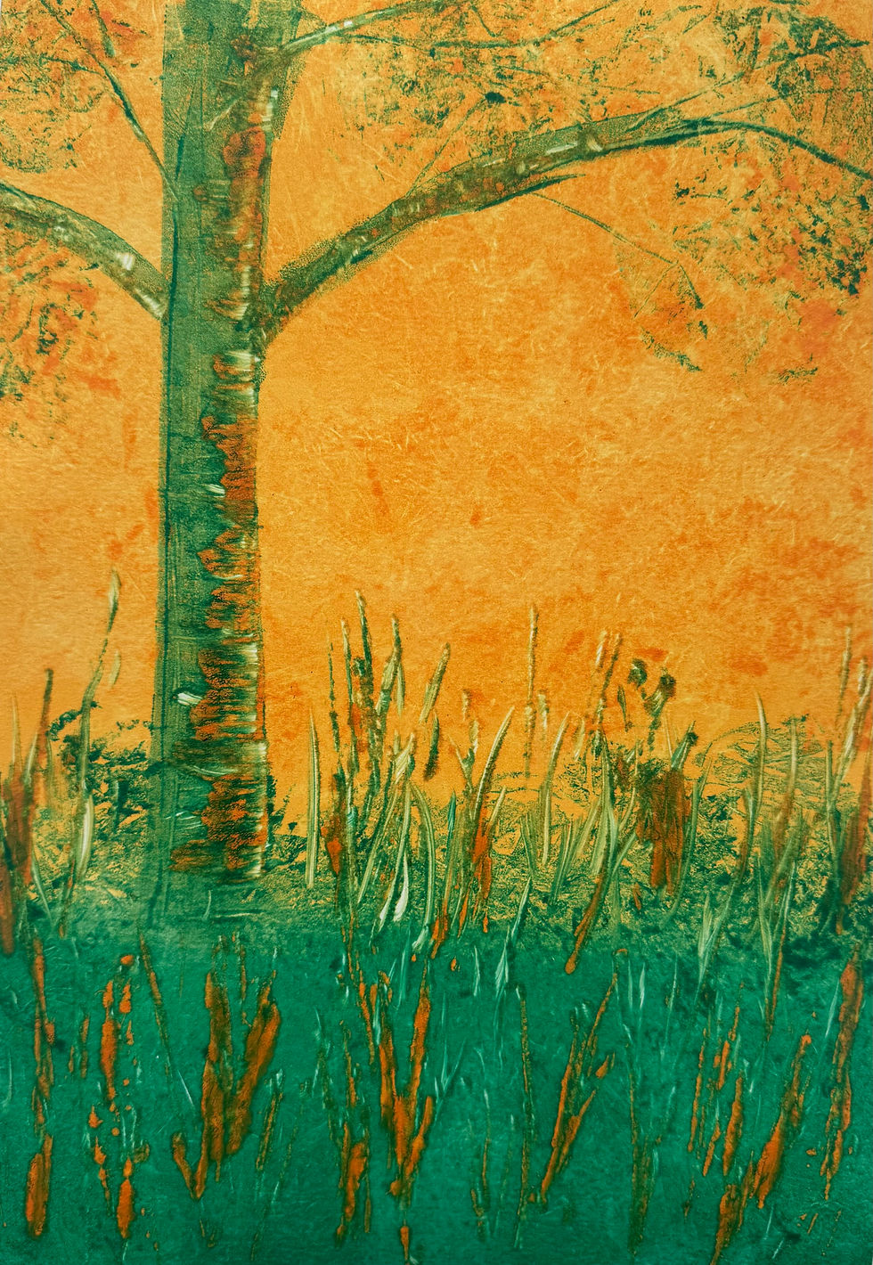 Thumbnail: Orange & Green Monoprints SECOND