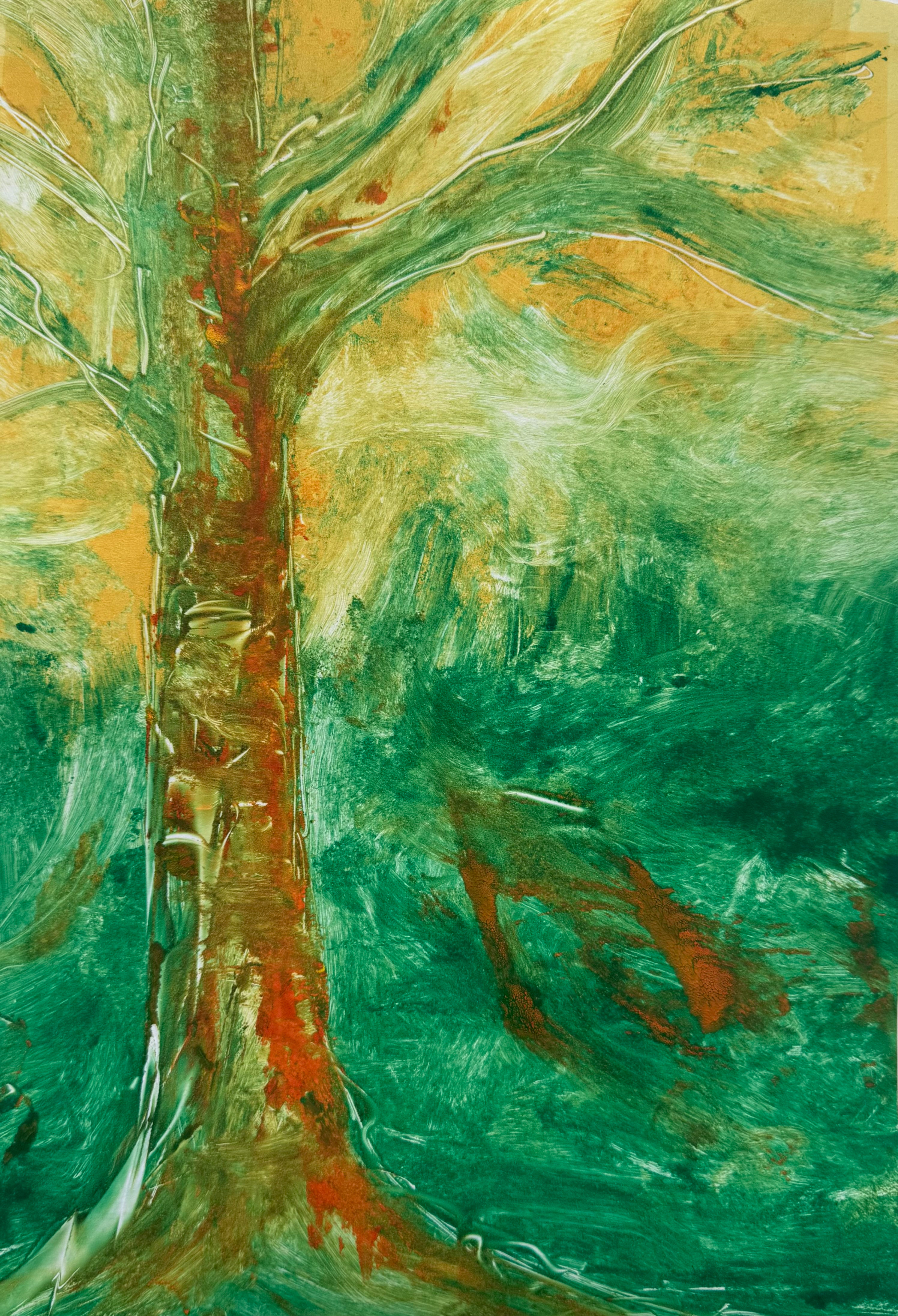 Orange & Green Monoprints SECOND