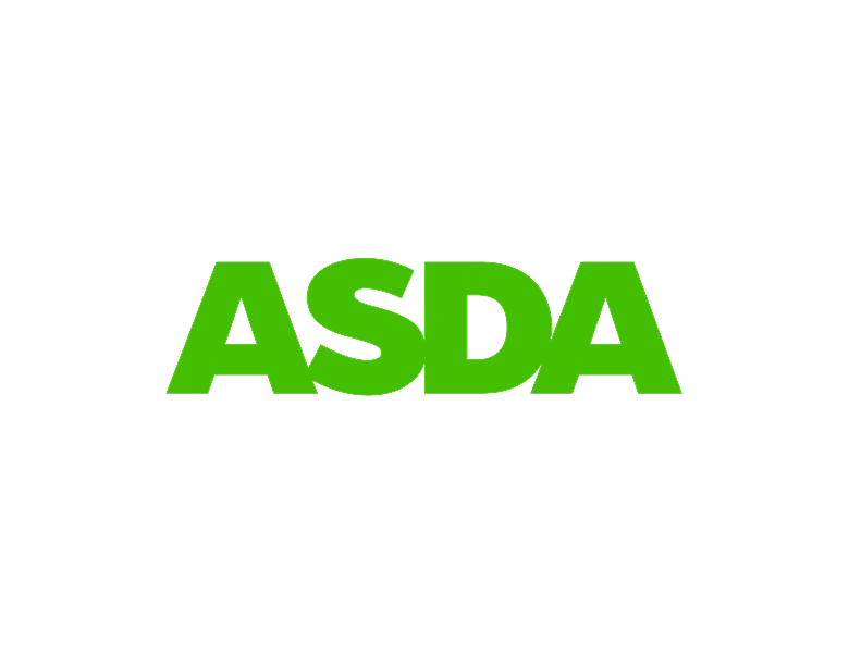 Green ASDA logo on a black background