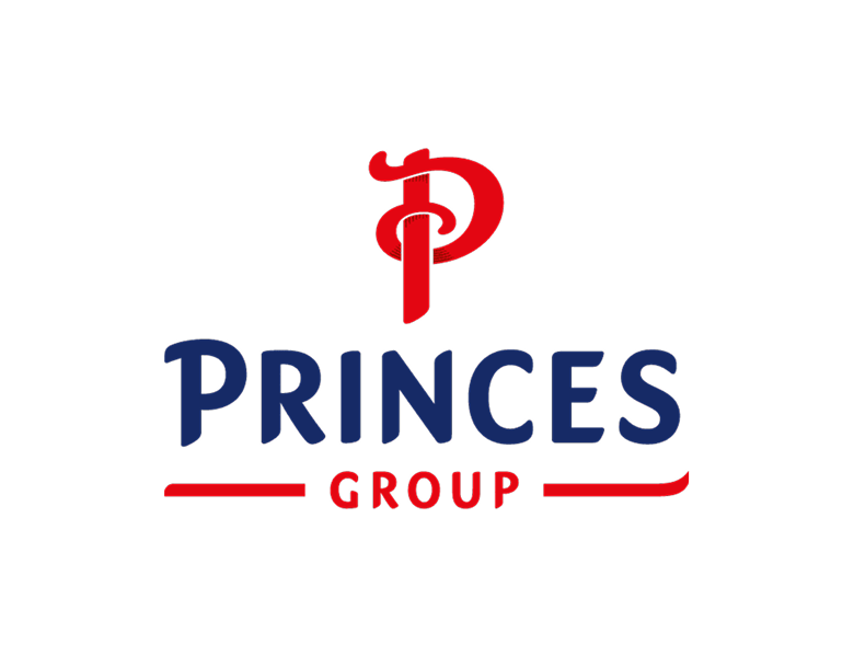 Princes Group logo with red stylized P and blue text