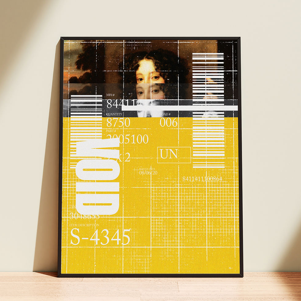 Thumbnail: A yellow and white poster with a grid pattern and the word "GOOD" in large white letters. The poster also features a portrait
