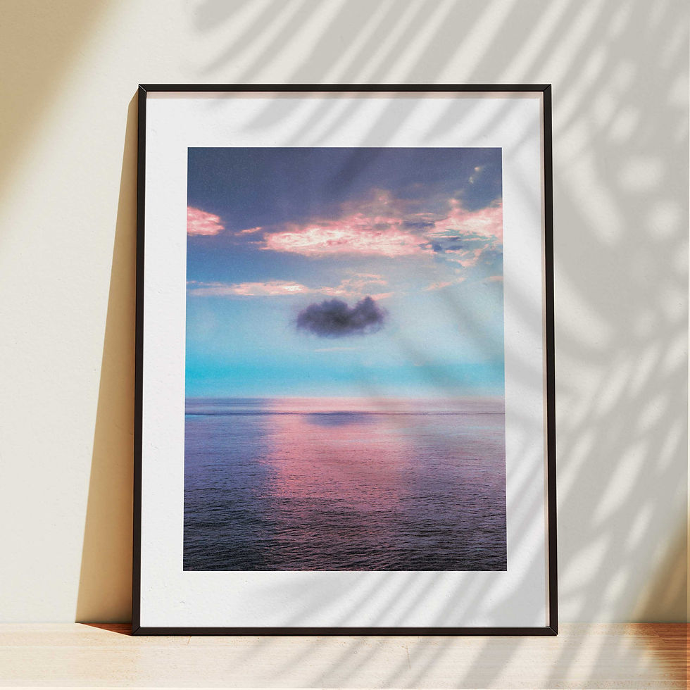 Thumbnail: Surreal abstract figure art print "Dreame" — soft dreamlike collage poster by Number302