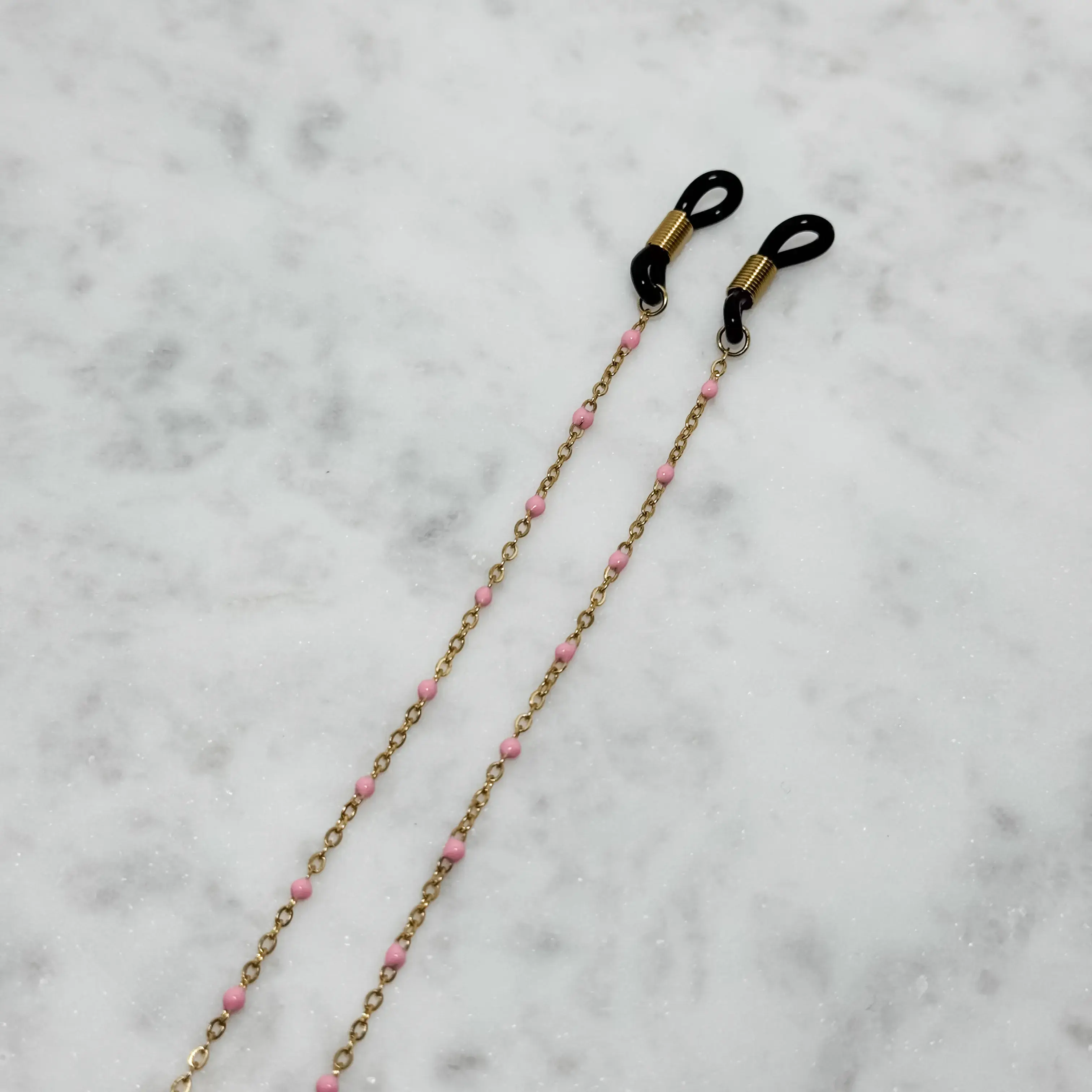 Roze dot beads zonnebrilkoord