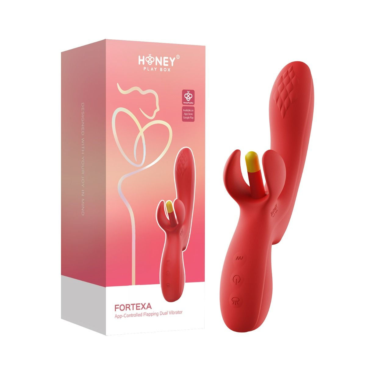 Honey Play Box Fortexa App-Controlled Kinky Finger Flapping Clit G-Spot Vibrator