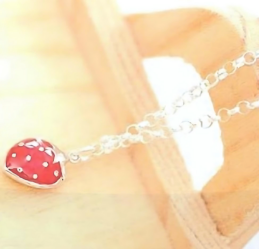 Thumbnail: Strawberry Pendant Necklace With Silver Chain For Girls