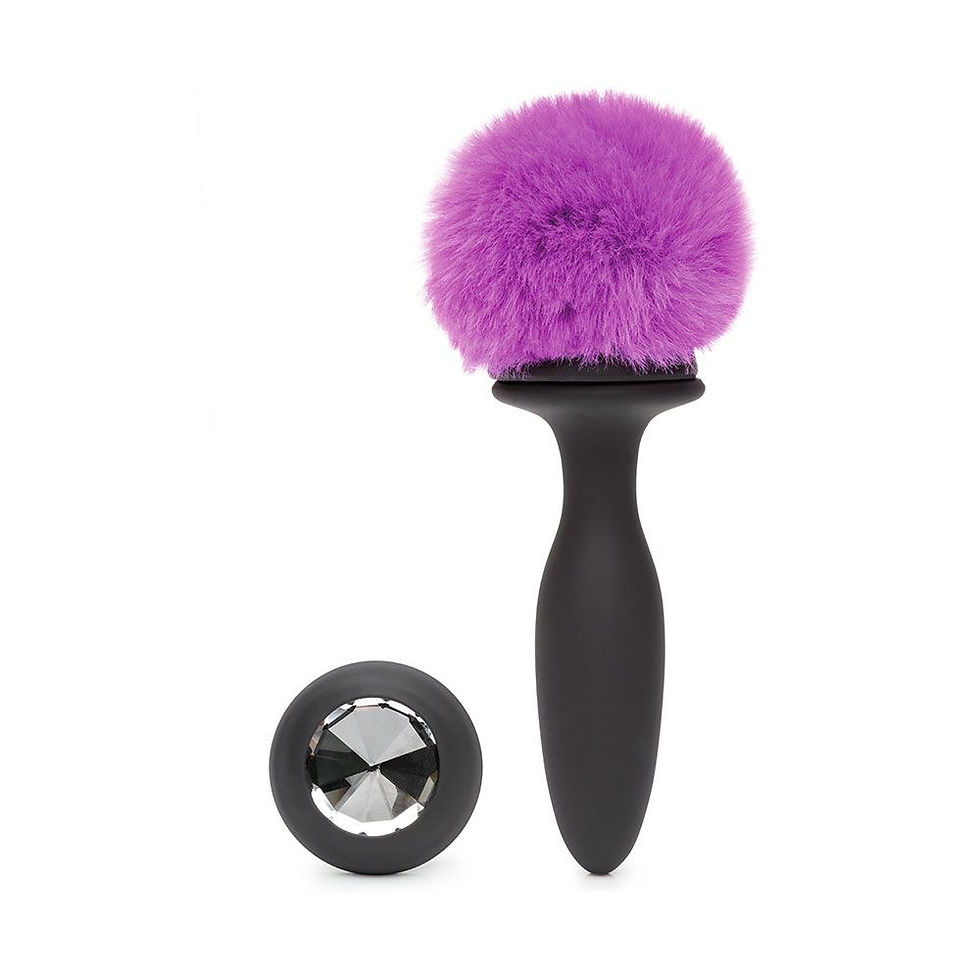 Happy Rabbit Rechargeable Vibrating Bunny Tail Anal Butt Plug Medium - Large