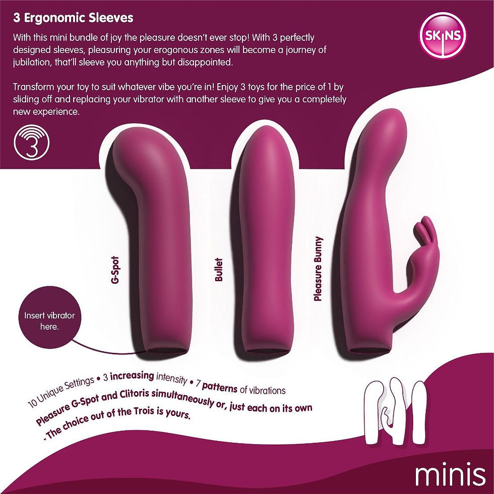 Thumbnail: Skins Minis The Bijou Bunny Rabbit Vibrator Massage A Trois Vibrator Set