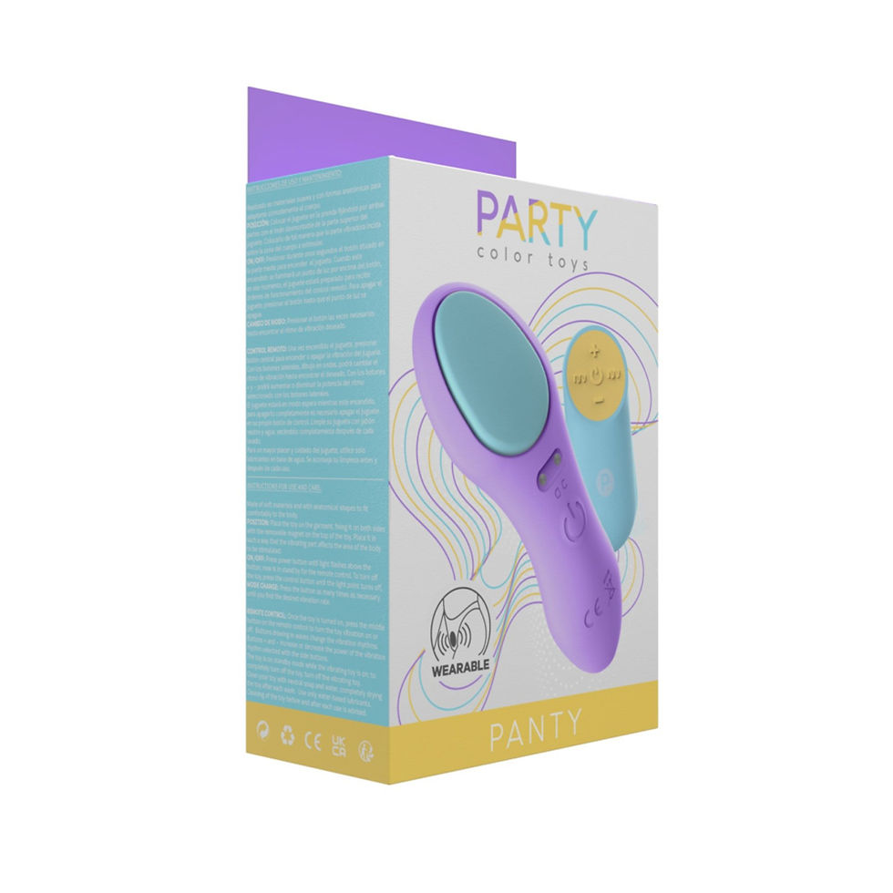 Thumbnail: Party Color Panty Remote Control Wearable Vibrator Orange & Purple