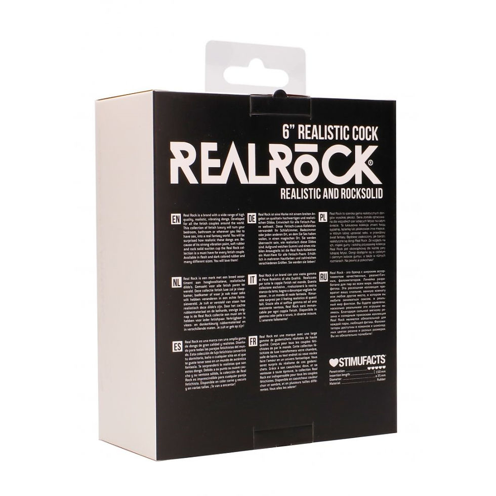 Thumbnail: Real Rock Realistic Dildo With Balls And Suction Cup Black 6" 7" 8" Inch
