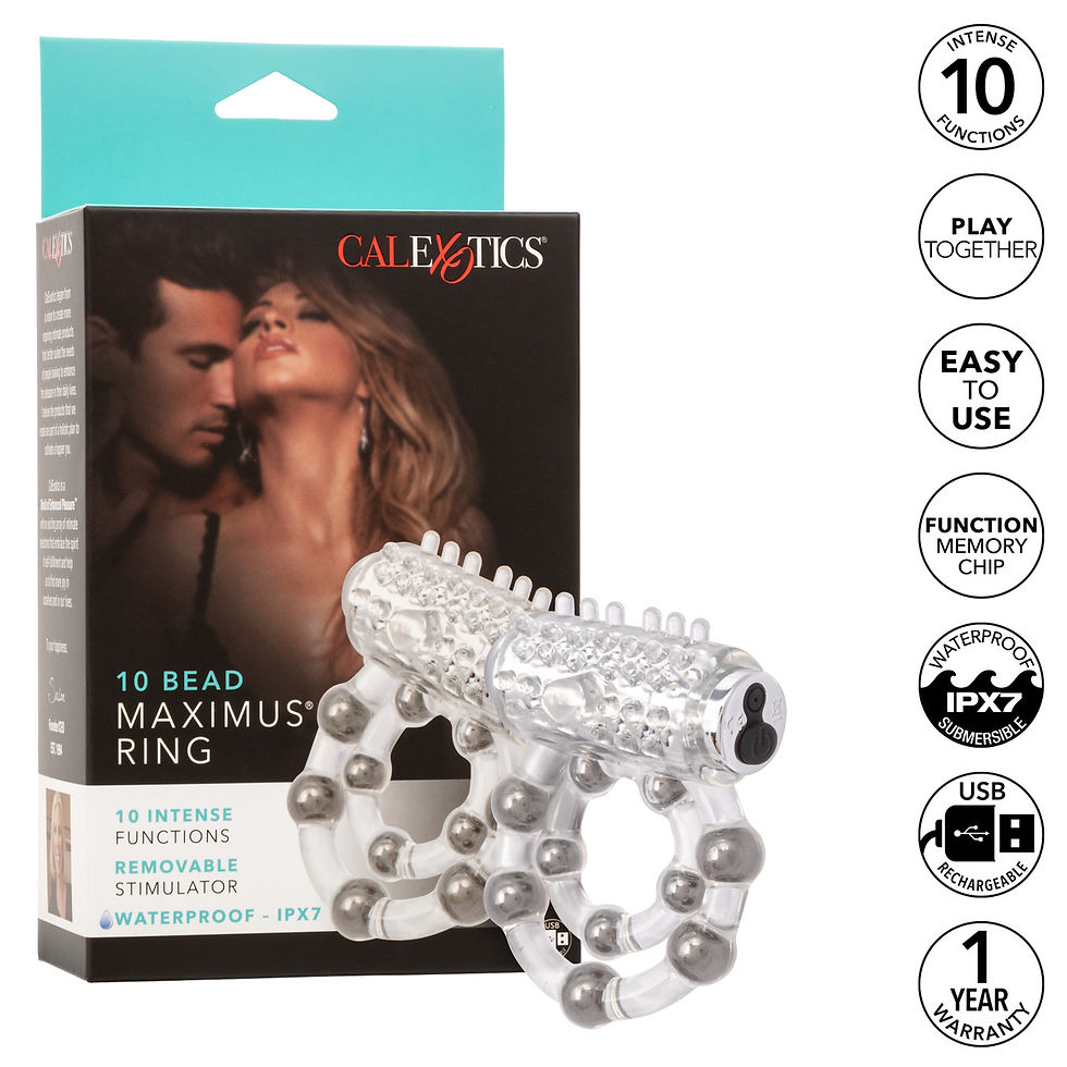 Thumbnail: CalExotics 10 Bead Maximus Rechargeable Mens Enhancement Double Cock Ring