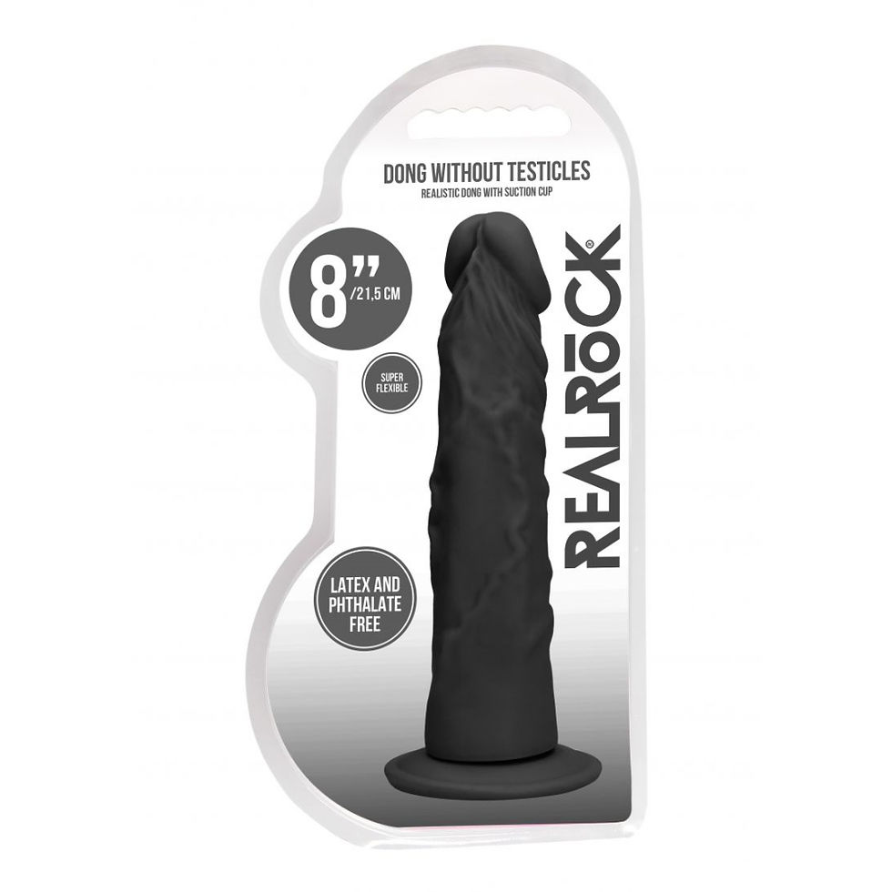 Thumbnail: Real Rock Realistic Dildo Dong Without Testicles Balls Black 6" 7" 8" 10"
