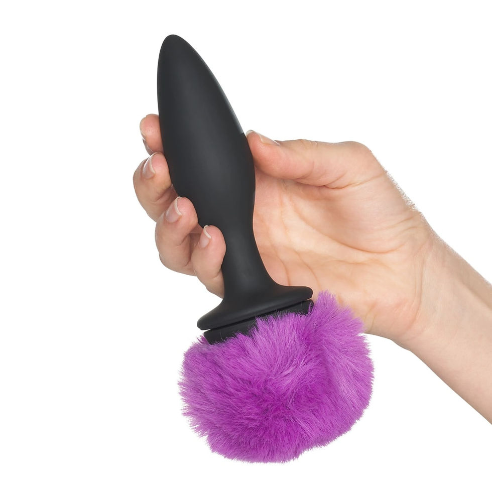 Thumbnail: Happy Rabbit Rechargeable Vibrating Bunny Tail Anal Butt Plug  Medium - Large