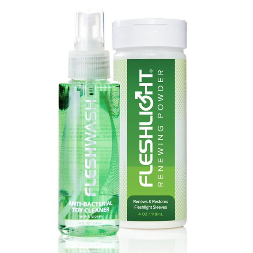 Fleshlight Renewing Powder & Fleshwash Toy Cleaner Sray Product Care Kit