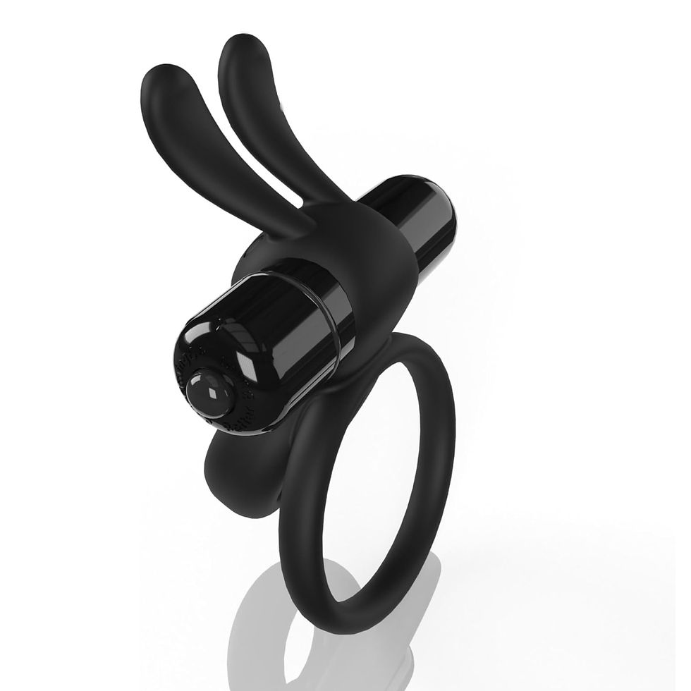 Thumbnail: Screaming O 4T Tickle & Tease Ohare Vibrating Cock Ring Blueberry Grape Black